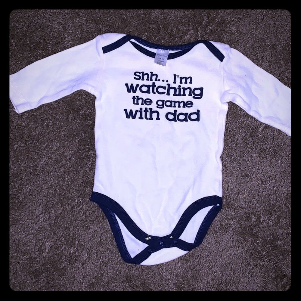 Modern baby brand football onesie
